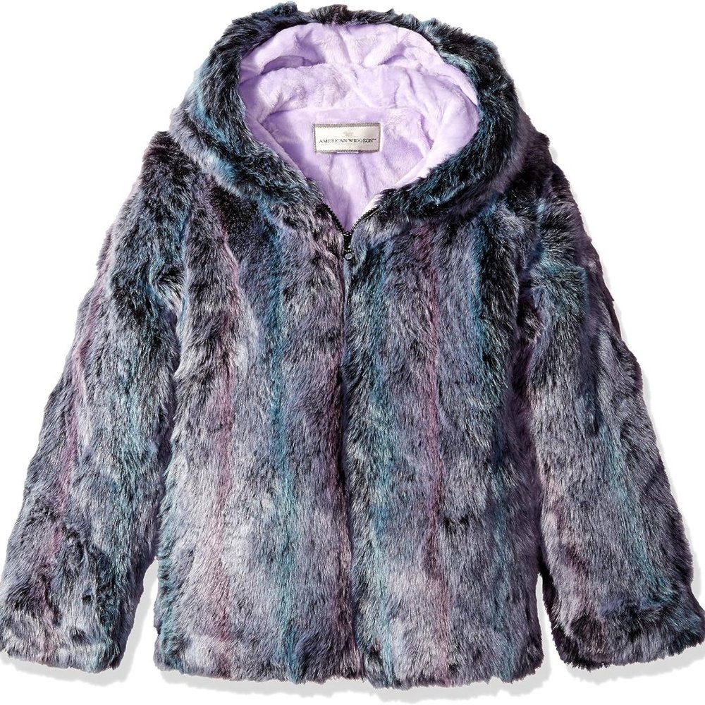 Widgeon Girls Winter Coat Faux Fur Hooded Zip Front Jacket